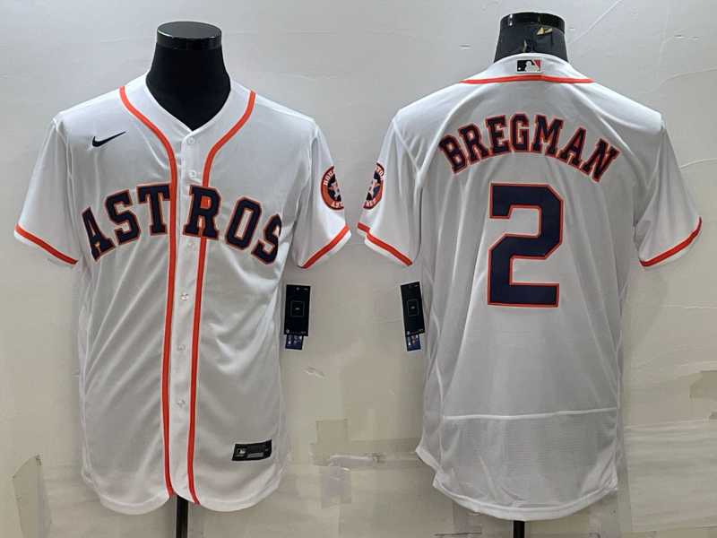 Men%27s Houston Astros #2 Alex Bregman White Stitched MLB Flex Base Nike Jersey->houston astros->MLB Jersey